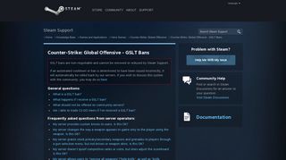Counter-Strike: Global Offensive - GSLT Bans - Steam Support