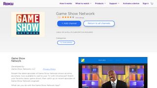 Game Show Network | Roku Channel Store | Roku