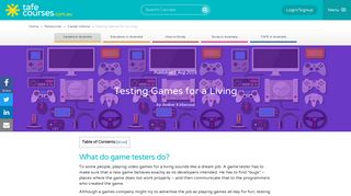 Testing Games for a Living - TafeCourses.com.au