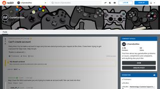 Can't create account : Gamebattles - Reddit