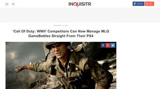'Call Of Duty: WWII' Competitors Can Now Manage MLG GameBattles ...