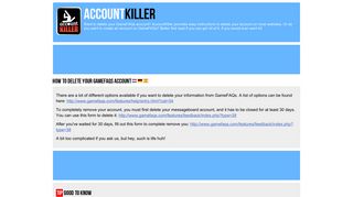 Delete your GameFAQs account | accountkiller.com