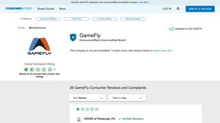 Top 29 Reviews and Complaints about GameFly - ConsumerAffairs.com