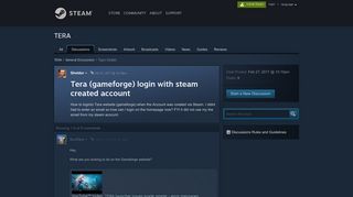 Tera (gameforge) login with steam created account :: TERA General ...