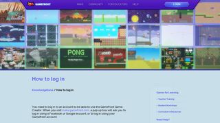 How to log in | Gamefroot