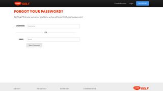GAME GOLF - Forgot Password Reset