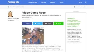 Video Game Rage | Psychology Today