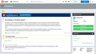 No webapp, or desktop applet? : GamerLink - Reddit