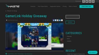 GamerLink Holiday Giveaway - Haste