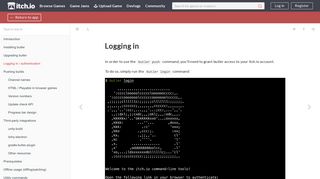 Logging in / authentication · The butler manual - itch.io