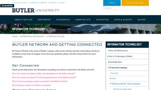 Butler Network and Getting Connected | Butler.edu