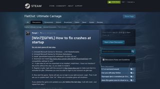 [Win7][GFWL] How to fix crashes at startup :: FlatOut: Ultimate Carnage ...