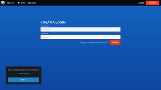 Login - KoGaMa - Play, Create And Share Multiplayer Games