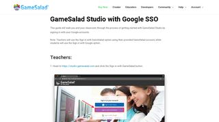 Google SSO Sign In Flow – GameSalad
