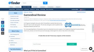GamesDeal review 2019 |finder.com