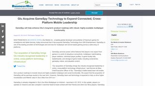Glu Acquires GameSpy Technology to Expand Connected, Cross ...