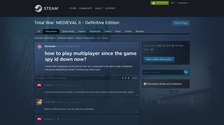 how to play multiplayer since the game spy id down now? :: Total ...