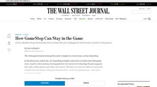 How GameStop Can Stay in the Game - WSJ