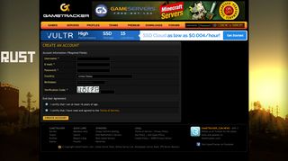 GameTracker.com : Create Account