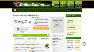 Gaming Club - Online Casino Australia