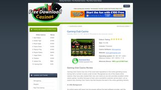 Gaming Club Casino - Free Download Casinos - Play Online Casino ...