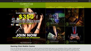 Mobile Casino Games at Gaming Club | $350 Free!