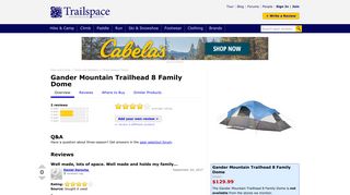Gander Mountain Trailhead 8 Family Dome Reviews - Trailspace