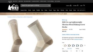 REI Co-op Lightweight Merino Wool Hiking Crew Socks