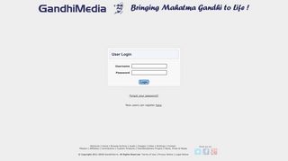User Login - GandhiMedia - Bringing Mahatma Gandhi to Life ! : Login