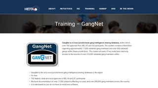 Training - GangNet - High Intensity Drug Trafficking Areas
