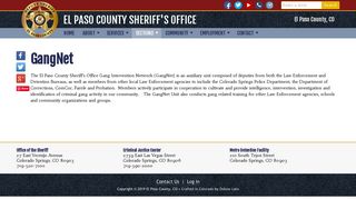 GangNet | El Paso County Sheriff - El Paso County Sheriff's Office
