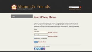 Gannon University - Login - iModules