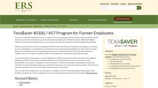 Texa$aver 401(k) / 457 Program | ERS