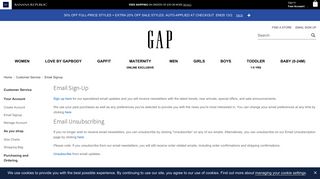 Email Signup | Gap® UK