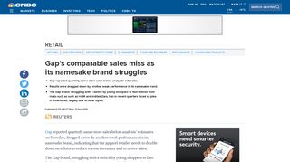 Gap's comparable sales miss as its namesake brand struggles