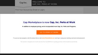 Find Your Account (by Email or Login) - Gap, Inc. Perks at Work