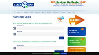 Customer Login Area - Gap Insurance | Click4Gap
