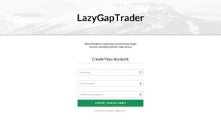 Member Login - Lazy Gap Trader