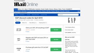 GAP discount code - 40% OFF in February - Daily Mail
