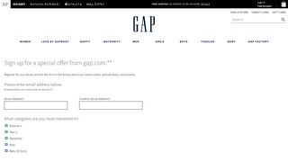 Gap Outlet - 15% off first purchase when you sign up for their email ...