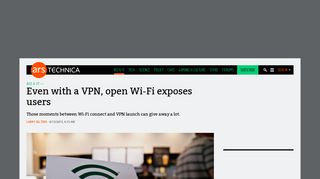 Even with a VPN, open Wi-Fi exposes users | Ars Technica