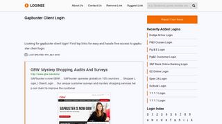 Gapbuster Client Login