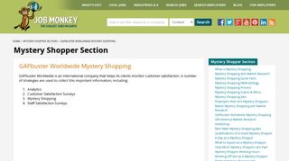 GAPbuster Worldwide Mystery Shopping - JobMonkey.com