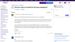 how do u log in on portal for old navy employees? | Yahoo Answers