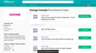 10% off Garage Canada Promotional Codes & Promo Codes 2019