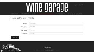 Wine Garage - Signup for our Emails