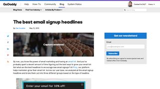 The Best Email Signup Headlines - The Garage - GoDaddy