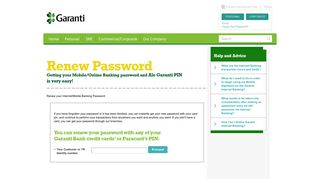 Renew Internet/Mobile Banking Password - Garanti