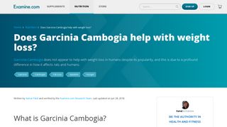 Does Garcinia Cambogia help with weight loss? | Examine.com