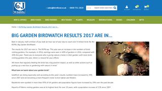 RSPB Big Garden BirdWatch Results 2017 are in… - CJ Wildlife